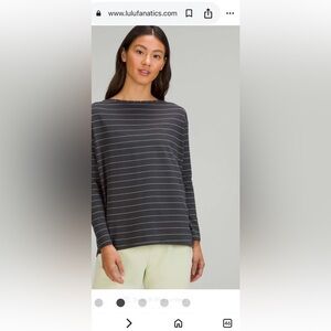 Lululemon Back in Action Long Sleeve Shirt
Short Serve Stripe Graphite Grey Whit